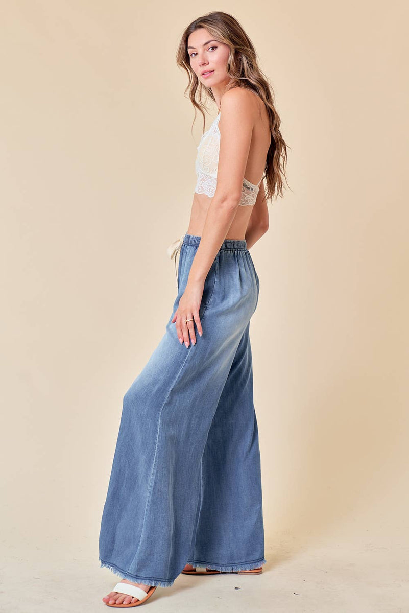 【YOURNUS】Million Bone Wide Denim Pants Marbel Mid Rise Barrel Jean – SER.O.YA