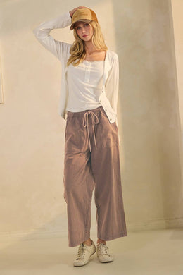 Wide-leg Acid Washed Pants