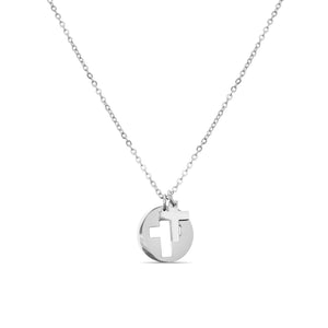 Stainless Steel Cross Cutout Necklace