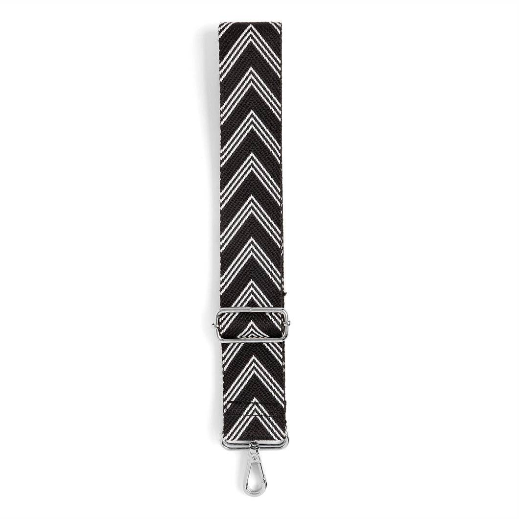 Interchangeable Bag Strap: Black/White Stripe