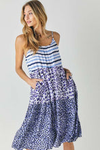 MULTI PRINT SLEEVELESS MIDI DRESS