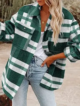 Plaid Button Flannel Shirt Shacket