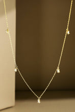 Brass Tiny Baguette Cubic Necklace