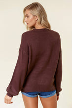 HELLO FALL Letter Embroidered Oversize Sweater