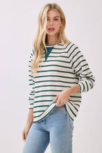 Striped Ribbed Insert Pullover