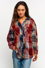 BUTTON DOWN PLAID WASHED SHIRT