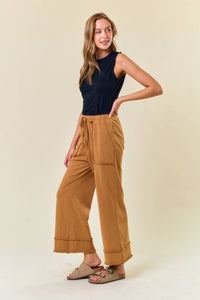 Vintage Washed Wide-Leg Ankle Length Sweatpants