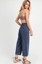 Cropped Wide Leg Pant W/ Front Drawstring