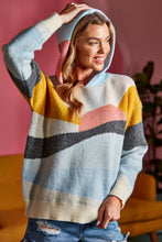 Rising Sun Pattern Knitted Hoody Top