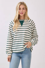 Striped Ribbed Insert Pullover