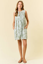 PinTuck Front Sleeveless Mini Dress W/ Side Pocket