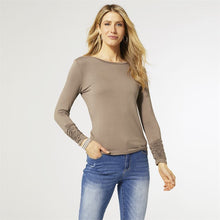 Scrunch Sleeve Crew Neck Tee