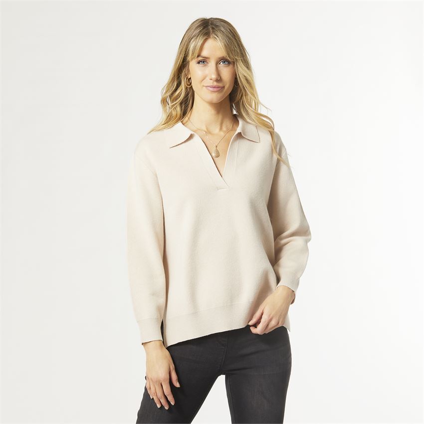 Eliza V-Neck Sweater With Collar