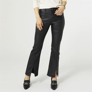 OMG ZoeyZip Bootcut Faux Leather With Front Slit Pants
