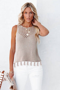 Round Neck Lightweight Sweater Tank