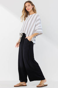 Solid Wide Leg Pants with Pockets