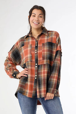 Lizzi Raw Trim Pieced Flannel
