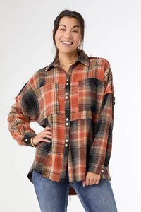 Lizzi Raw Trim Pieced Flannel