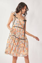 FLORAL PRINTED TAPE RUFFLE STRAP TIERED DRESS