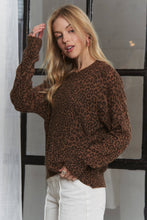 LONG SLEEVE LEOPARD PRINT TOP RELAXED