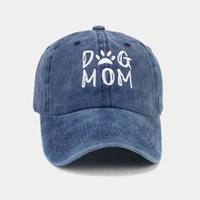 Cotton Worn-out Washed Letter Embroidered Baseball Cap- Dog Mom