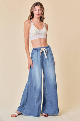 WIDE LEG DENIM PANTS