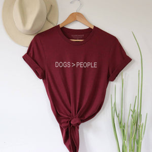 DOGS>PEOPLE - T-Shirts: Heather Maroon