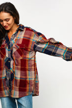 BUTTON DOWN PLAID WASHED SHIRT