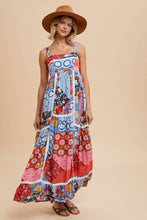 PATCHWORK TILED PRINT MAXI DRESS