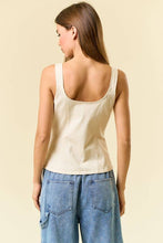Cotton Twill Double Scoop Neck Adjustable Buckle