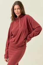 STRIPE TEXTURED HALF ZIP UP LONG SLEEVE SWEATSHIRT