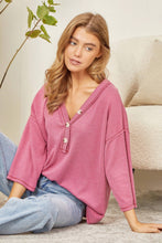 Button Down Two Tone Thermal Top