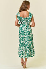 Floral Sweetheart Neckline Smocked Back Midi Dress