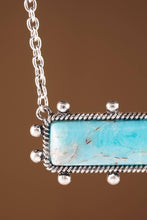 Western Ball TXR Bar Necklace with Hand Stone