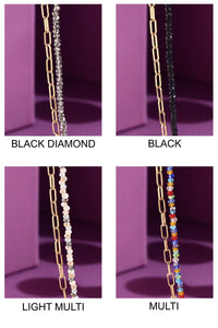 2-Layered Bead & Chain Link Necklace