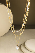 Triple Layer Crystal Teardrop Pendant Necklace
