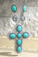 Semi Stone Cross Necklace
