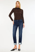 Mid Rise Skinny Straight Dark Wash Jeans