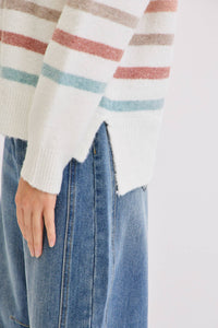 CASUAL COZY STRIPE KNIT SWEATER