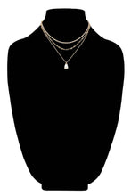 Triple Layer Crystal Teardrop Pendant Necklace