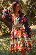 Floral Border Printed Mini Dress