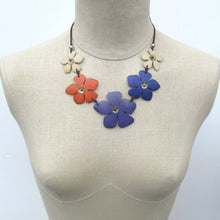 Floria Orange and Purple Flower Necklace