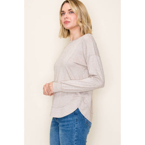 STACCATO BRUSHED HEAVY SOLID KNIT TOP