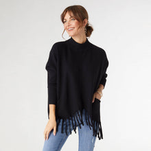 Heavenly-Luxe Flowy Mock Neck Fringe Sweater