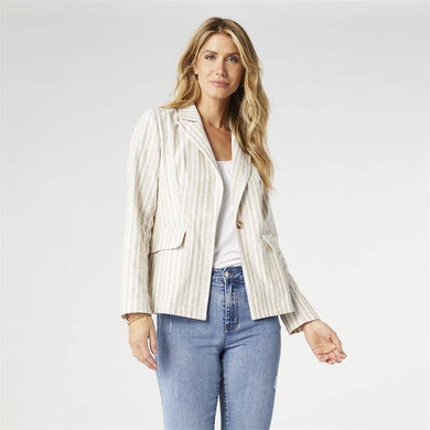 Sydney Striped Blazer: Natural Stripe