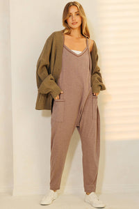 Sleeveless Solid Harem Jumpsuit