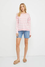 STRIPED DROP SHOULDER PULLOVER SWEATER