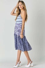 MULTI PRINT SLEEVELESS MIDI DRESS