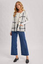 BUTTON DOWN PLAID FUZZY KNIT SWEATER VEST