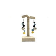 Margiela black, gray, white and yellow splattered earrings